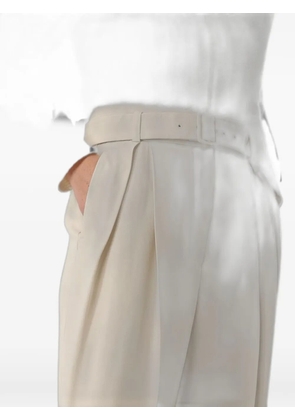 Emporio Armani belted pleated trousers - Neutrals