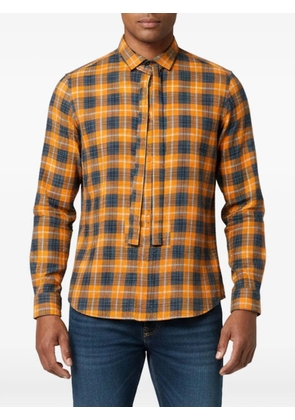 Gucci Pre-Owned checkered neck-tie shirt - Orange