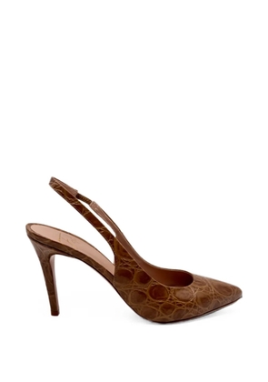 Roberto Festa croc-effect slingback pumps - Brown