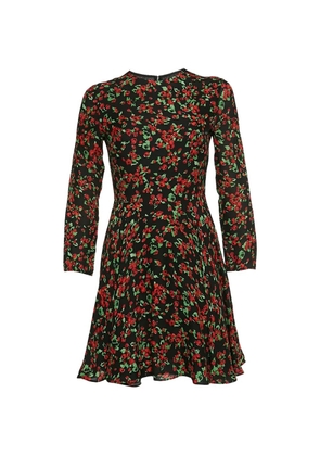 Valentino Garavani Pre-Owned floral-print silk mini dress - Black