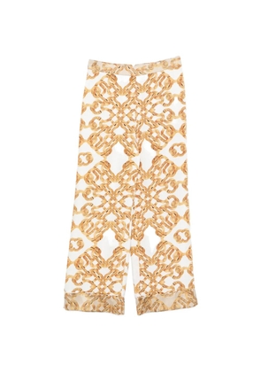 TWINSET rope-print wide-leg palazzo pants - White