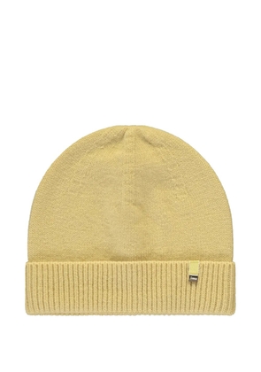 Herno knitted logo-plaque beanie hat - Yellow