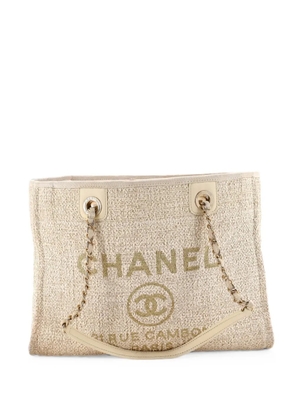 CHANEL Pre-Owned Deauville Raffia with Glitter Detail Small tote bag - Neutrals