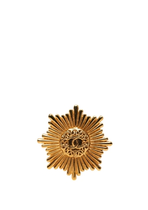 CHANEL Pre-Owned 1984 CC Gold Plated Starburst Brooch costume brooch