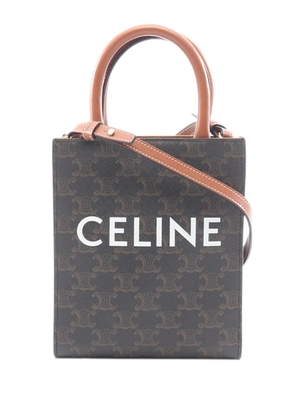 Celine Pre-Owned 2010-2026 Mini Triomphe Coated Canvas Vertical Cabas satchel - Brown