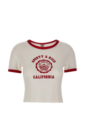 Sporty & Rich Fatou short-sleeve logo-print T-shirt - Neutrals