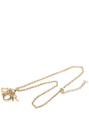 Christian Dior Pre-Owned 20th Century Gold Plated Logo Pendant Necklace costume necklace