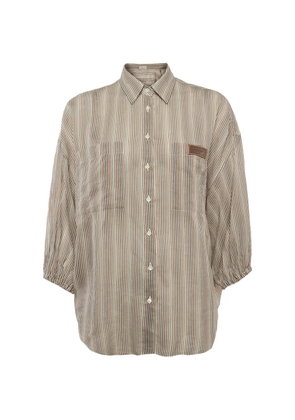 Brunello Cucinelli Monili striped shirt - Neutrals