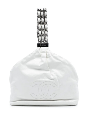 CHANEL Pre-Owned 2006-2008 CC Lambskin Rock and Chain Hobo Bag handbag - White