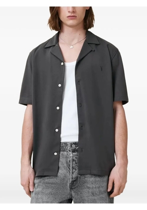 AllSaints Hudson logo-embroidered short-sleeve shirt - Grey