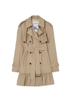 Burberry short gabardine Tillydrine trench coat - Neutrals