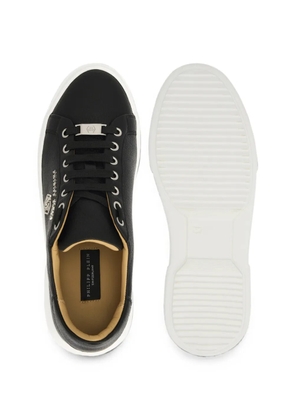 Philipp Plein leather lo-top sneakers Hexagon - Black