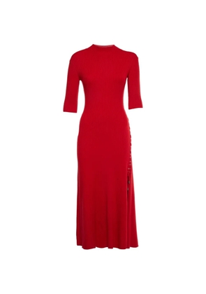 Maje lace-up knitted midi dress - Red