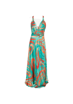 Maestri abstract-print beaded-embellished maxi dress - Green