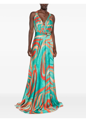 Maestri abstract-print beaded-embellished maxi dress - Green