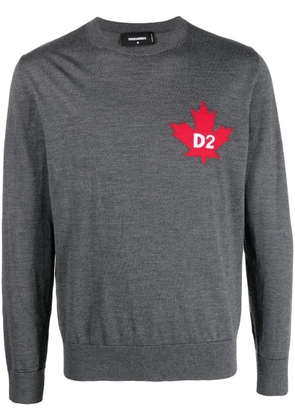 DSQUARED2 maple leaf-motif sweater - Grey