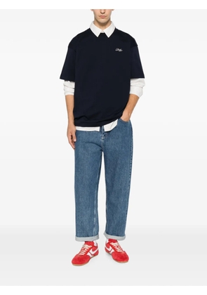 Drôle De Monsieur logo-embroidered T-shirt - Blue
