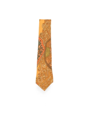 Hermès Pre-Owned 2010s printed silk tie - Orange