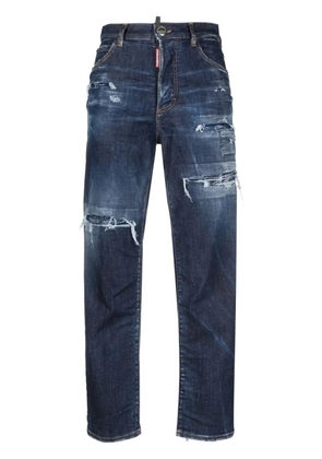 DSQUARED2 distressed-effect high-waisted jeans - Blue