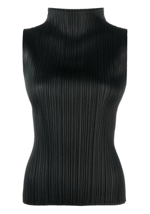 Pleats Please Issey Miyake plissé-effect high-neck top - Black