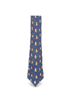 Hermès Pre-Owned 2010s windmill-print tie - Blue