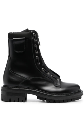 DSQUARED2 front-zip lace-up ankle boots - Black