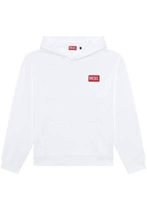 Diesel S-Nlabel-L1 logo-appliqué hoodie - White