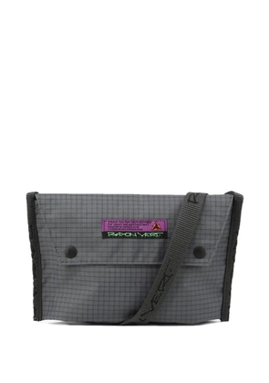Rayon Vert small grid-pattern flap shoulder bag - Grey