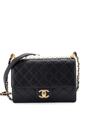 CHANEL Pre-Owned Chic Pearls Flap Bag Quilted Lambskin Small shoulder bag - Black