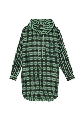 Comme des Garçons Homme Plus geometric-print hooded shirt - Green