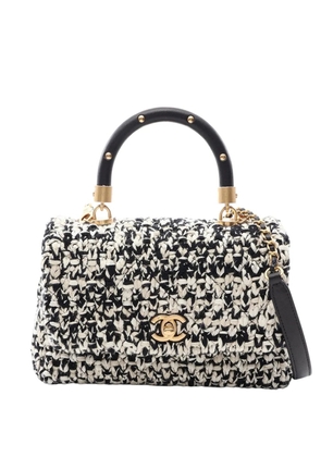 CHANEL Pre-Owned 2018 Crochet Coco Top Handle Flap Bag satchel - White