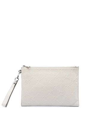 Gucci Pre-Owned 2000-2015 GG Embossed Perforated Calfskin Wristlet clutch bag - White