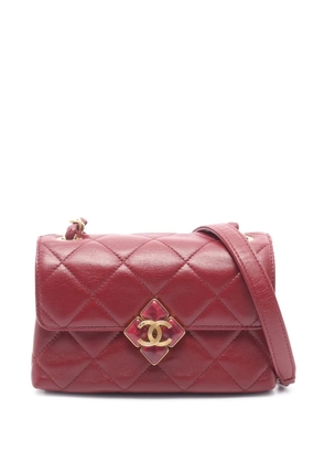 CHANEL Pre-Owned 2021-2026 Mini Lambskin Diamond Lock Flap crossbody bag - Red