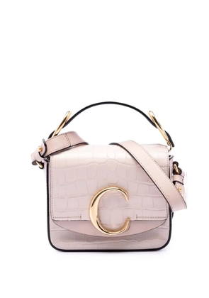 Chloé Pre-Owned 2019 Mini Croc Embossed Calfskin C satchel - Pink