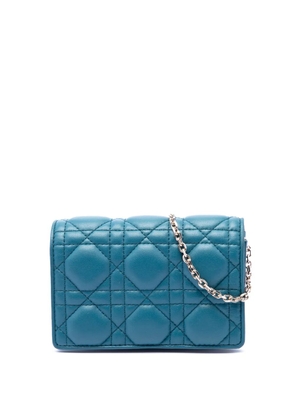 Christian Dior Pre-Owned 2020 Lambskin Cannage Waist Pouch on Chain crossbody bag - Blue