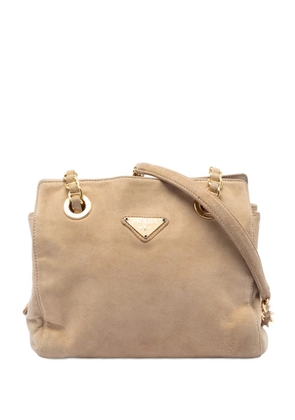 Prada Pre-Owned 2000-2013 Suede Chain shoulder bag - Neutrals