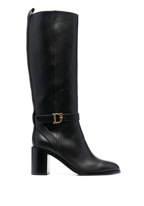 DSQUARED2 logo-buckle leather boots - Black