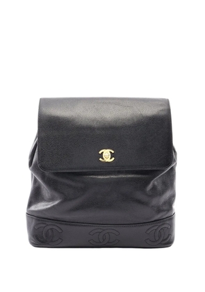 CHANEL Pre-Owned 1996-1997 Caviar Triple CC backpack - Black