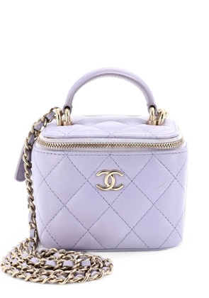 CHANEL Pre-Owned Classic Top Handle Vanity Case with Chain Quilted Lambskin Mini crossbody bag - Purple