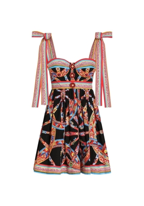 Dolce & Gabbana Carretto-print poplin dress - Black