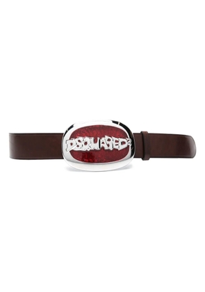 DSQUARED2 logo-buckle leather belt - Brown