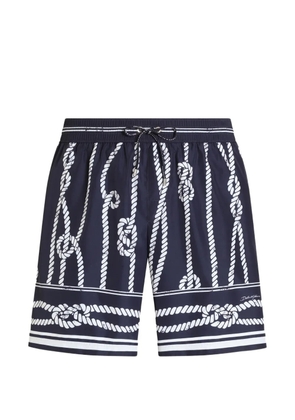 Dolce & Gabbana Marina-print canvas swim boxer shorts - Blue