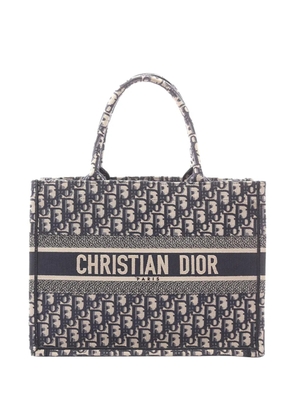 Christian Dior Pre-Owned 2018 Medium Oblique Embroidered Canvas Book tote bag - Blue