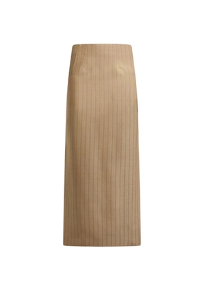 ETRO wool jacquard midi skirt with striped pattern - Brown