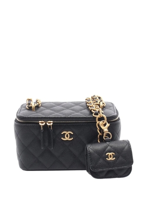 CHANEL Pre-Owned 2021-2026 Quilted Caviar CC Vanity Case With Chain crossbody bag - Black