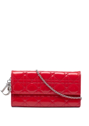 Christian Dior Pre-Owned 2013 Patent Cannage Lady Dior Wallet On Chain crossbody bag - Pink