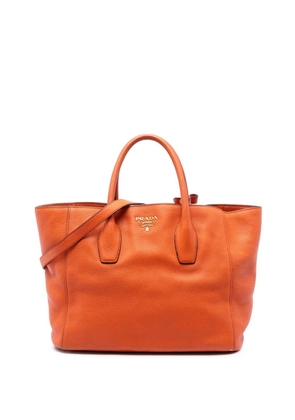 Prada Pre-Owned 2010-2026 Vitello Daino Open Convertible Tote satchel - Orange