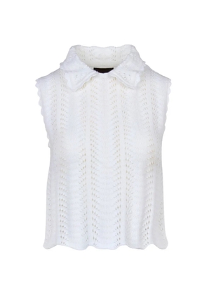 Smythe Club crochet-knit cotton tank top - White