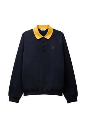 Versace embroidered cotton-jersey sweatshirt - Blue