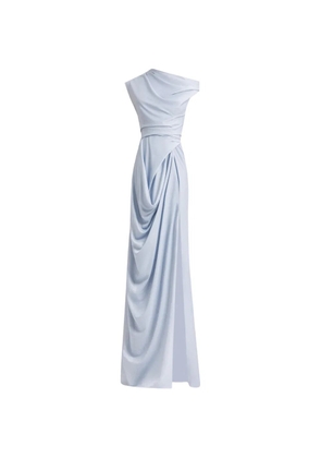 Gemy Maalouf asymmetrical-neckline draped dress - Blue